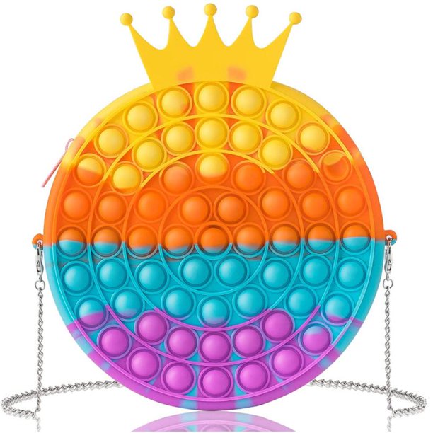 Silicone Pop Fidget Crown Shoulder Bag Push Bubble