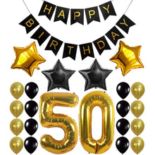 Load image into Gallery viewer, 30th Birthday Party Decorations KIT Gold and Black
