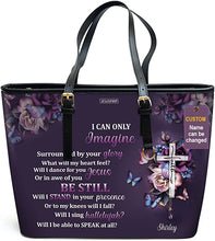 Load image into Gallery viewer, Personalized Bible Scripture - Religious Faith Zipper Leather Tote Bag

