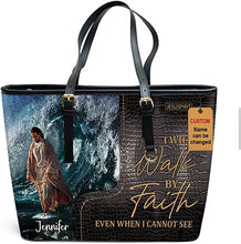 画像をギャラリービューアに読み込む, Personalized Bible Scripture - Religious Faith Zipper Leather Tote Bag
