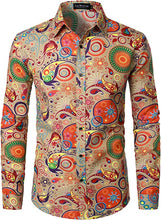 Load image into Gallery viewer, LucMatton Men&#39;s Linen Pattern  Shirt
