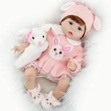 Load image into Gallery viewer, Aori Reborn Baby Girl Doll,22 in with Flamingo Toy
