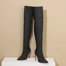 Load image into Gallery viewer, Winter Over The Knee Denim Women Boots
