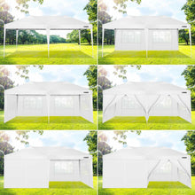 画像をギャラリービューアに読み込む, 10&#39; x 20&#39; EZ Pop Up Canopy Tent Party Tent Outdoor Event Instant Tent Gazebo with 6 Removable Sidewalls and Carry Bag, White - slvhasitall
