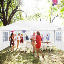 画像をギャラリービューアに読み込む, 10&#39; x 20&#39; EZ Pop Up Canopy Tent Party Tent Outdoor Event Instant Tent Gazebo with 6 Removable Sidewalls and Carry Bag, White - slvhasitall
