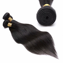 Load image into Gallery viewer, 100% Malaysian Human Straight Soft Hair Extensions Weave 1/3/4 Bundles 8&quot;-30&quot;Black - slvhasitall
