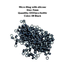 画像をギャラリービューアに読み込む, 100 Pcs Black Premium Silicone Micro Rings Beads 5mm I Tip Hair Extensions Tools - slvhasitall

