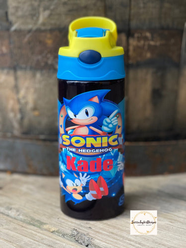 12oz Sonic the hedgehog flip top tumbler personalized - slvhasitall