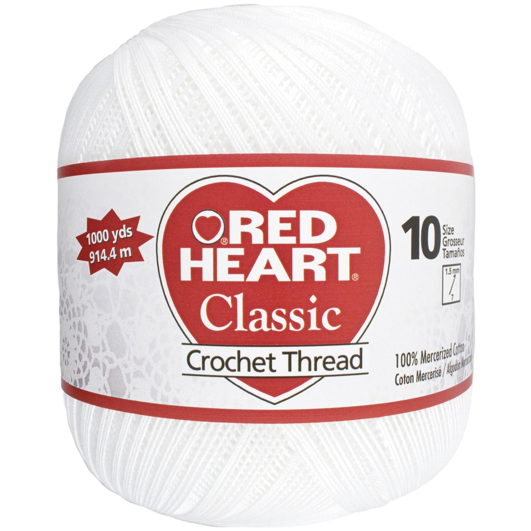 Red Heart® Classic Crochet Thread, White, Cotton