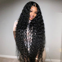 Load image into Gallery viewer, 13x4 Lace Frontal Curly Deep Wave Human Brazilian Hair Lace Front Wigs - slvhasitall
