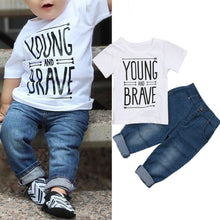 画像をギャラリービューアに読み込む, XIAXAIXU 2pcs Toddler Kids Baby Boy T-Shirts +Denim Pants Outfits Set
