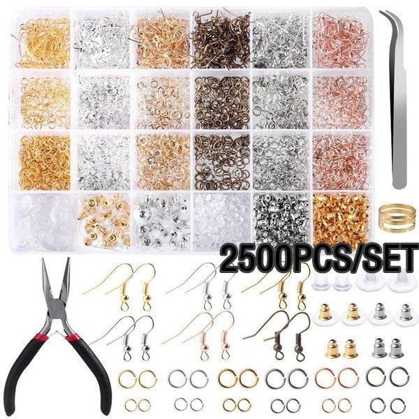 Everso 2500Pcs Earring Hooks Earring Making Kit for Jewelry