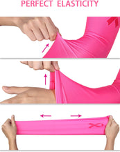 Load image into Gallery viewer, 4 Pairs Breast Cancer Awareness Sleeves Pink Ribbon Arm Sleeves Pink Compression Arm Sleeve for Sports
