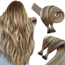 Load image into Gallery viewer, I Tip Hair Extensions Remy Human  Blonde 24 inch Keratin Hair
