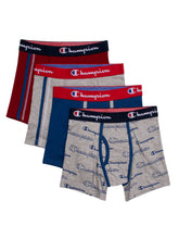 Load image into Gallery viewer, Boys&#39; Champion Cotton Stretch Boxer Briefs 4 Pack
