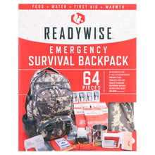 Load image into Gallery viewer, 5 Day Survival Emergency First Aid Backpack with Food Water, Camo
