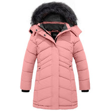 画像をギャラリービューアに読み込む, Girls&#39; Long Puffer Jacket Windproof Thick Padded Snow Winter Coat - slvhasitall
