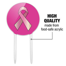 Load image into Gallery viewer, Acrylic Breast Cancer Awareness Pink Support Ribbon Cake Topper Party Decoration
