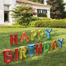 Load image into Gallery viewer, Way To Celebrate! Deluxe Multi Color &quot;Happy Birthday&quot; Balloon Yard Stake Decoration
