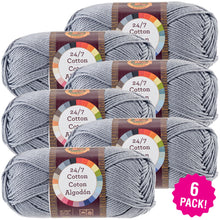 Load image into Gallery viewer, Bundle Lion Brand 24/7 Cotton Yarn - Silver, Multipack of 6
