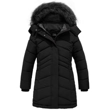 画像をギャラリービューアに読み込む, Girls&#39; Long Puffer Jacket Windproof Thick Padded Snow Winter Coat - slvhasitall
