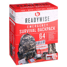 Load image into Gallery viewer, 5 Day Survival Emergency First Aid Backpack with Food Water, Camo
