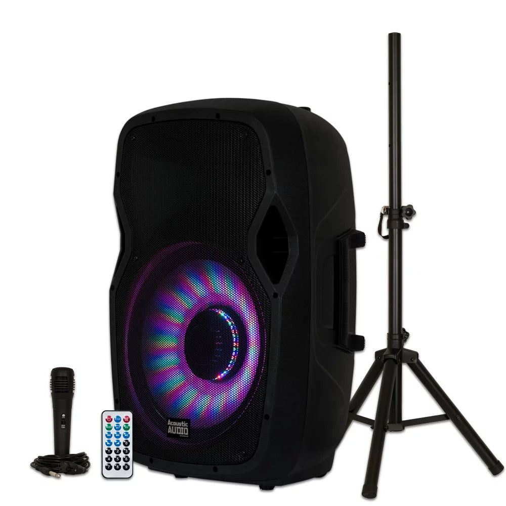 Acoustic Audio Bluetooth Flashing LED Speaker with Mic and Stand