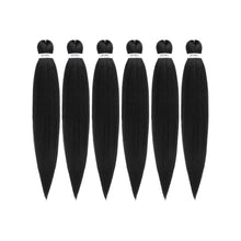Load image into Gallery viewer, Pre-Stretched Braiding Hair Extensions Black - 16 inch 6 Packs
