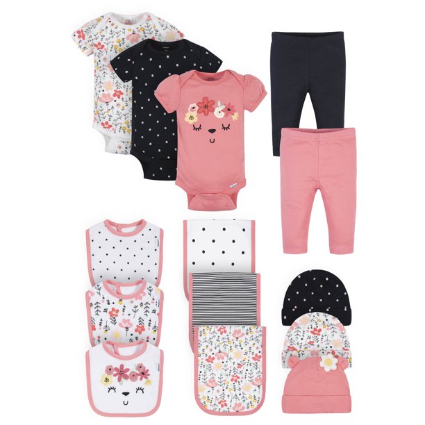 Girl 14-Piece Pant + Bodysuit Shirt  Outfit (Newborn – 3/6 Months) (Girls Pants Set's) - slvhasitall