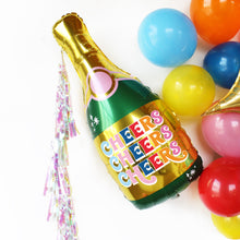 Load image into Gallery viewer, Party Champagne Balloon with Iridescent Tassels, Multi-Color, 3 ft. Tall
