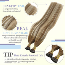 Load image into Gallery viewer, I Tip Hair Extensions Remy Human  Blonde 24 inch Keratin Hair
