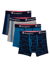 画像をギャラリービューアに読み込む, Boys&#39; Champion Cotton Stretch Boxer Briefs 4 Pack
