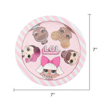 Load image into Gallery viewer, Unique Industries LOL Surprise Paper Dessert Plates, 7 in, 8ct
