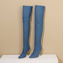 Load image into Gallery viewer, Winter Over The Knee Denim Women Boots
