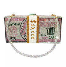 Load image into Gallery viewer, Diamond Rhinestone Bling Money Clutch Handbags
