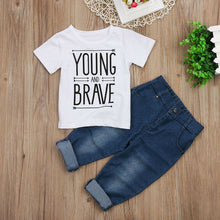 Load image into Gallery viewer, XIAXAIXU 2pcs Toddler Kids Baby Boy T-Shirts +Denim Pants Outfits Set
