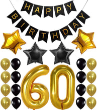 Load image into Gallery viewer, 30th Birthday Party Decorations KIT Gold and Black
