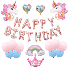 Load image into Gallery viewer, Cerem Happy Birthday Party Decorations Unicorn Balloon Banner Light-Pink Set
