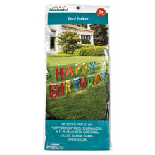 Load image into Gallery viewer, Way To Celebrate! Deluxe Multi Color &quot;Happy Birthday&quot; Balloon Yard Stake Decoration
