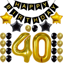 Load image into Gallery viewer, 30th Birthday Party Decorations KIT Gold and Black
