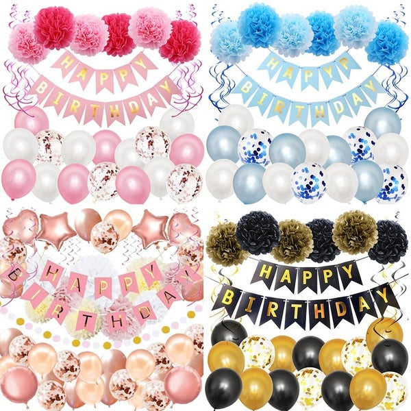 Happy Birthday Balloons,Party Decorations Banner