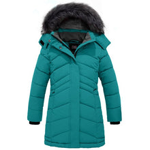 画像をギャラリービューアに読み込む, Girls&#39; Long Puffer Jacket Windproof Thick Padded Snow Winter Coat - slvhasitall
