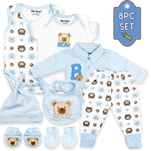 Load image into Gallery viewer, Boy&#39;s Casual Essentials Layette 8 Pieces Set Starter Outfit Kit - slvhasitall
