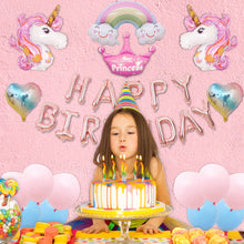 Load image into Gallery viewer, Cerem Happy Birthday Party Decorations Unicorn Balloon Banner Light-Pink Set
