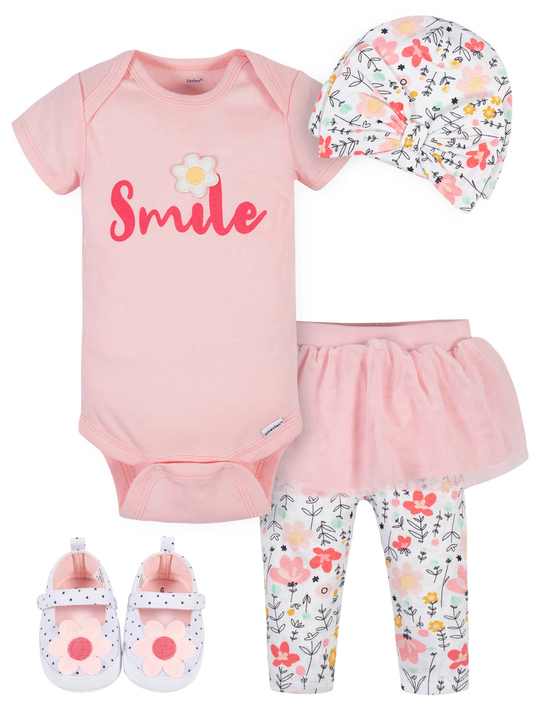 Girl Bodysuit & Tutu Leggings 4-Piece Set