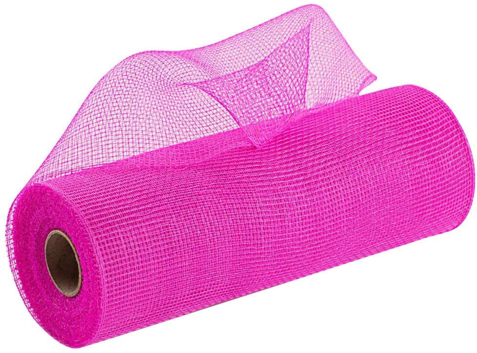 Fuchsia Pink Breast Cancer Awareness, Fabric Deco Mesh - 10