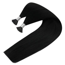 Load image into Gallery viewer, I Tip Hair Extensions Remy Human Hair 24 inch Jet Black

