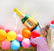 画像をギャラリービューアに読み込む, Party Champagne Balloon with Iridescent Tassels, Multi-Color, 3 ft. Tall
