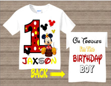 Load image into Gallery viewer, Handmade Mickey Mouse Matching Family Birthday Shirt
