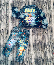 Load image into Gallery viewer, Cocomelon Inspired Boy Denim Pants And Jacket Vest Set. Please Read Description For Instructions On How To Place Orders.
